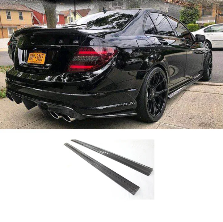 Automotive Parts Real Carbon Fiber Side Skirts For 2007-2014 Mercedes C300 W204 Upgrade AMG W204 C63 Side Skirts