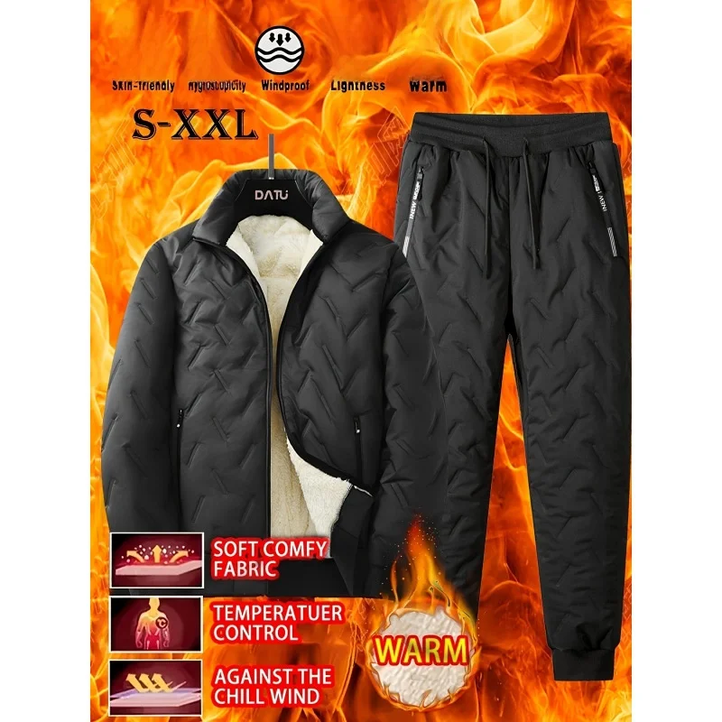 

Теплый комплект из овечьего флиса: мужская пуховая куртка, другие ткани, другой наполнитель, другие функции, другие особенности, весна 2026, удлиненный фасон