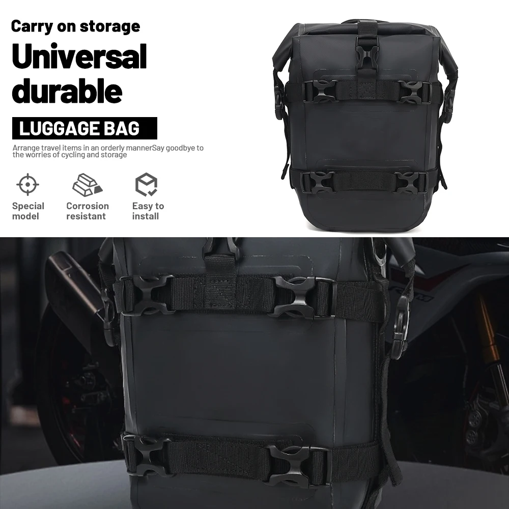 Motorcycle Side Saddle Bag Roll‑Press Sealing Lightweight Portable Storage Pack For Motorbike Outdoor Trip Spare Parts