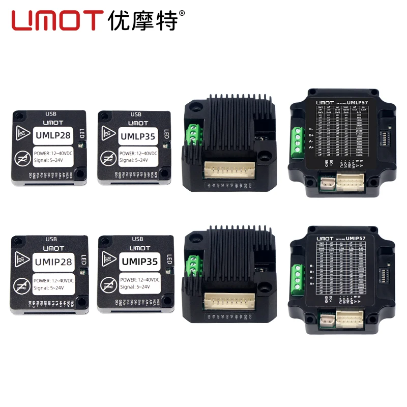 

UMOT Mini Интегрированный импульсный шаговый драйвер для 2-фазного шагового двигателя может управлять скоростью двигателя вперед и назад.