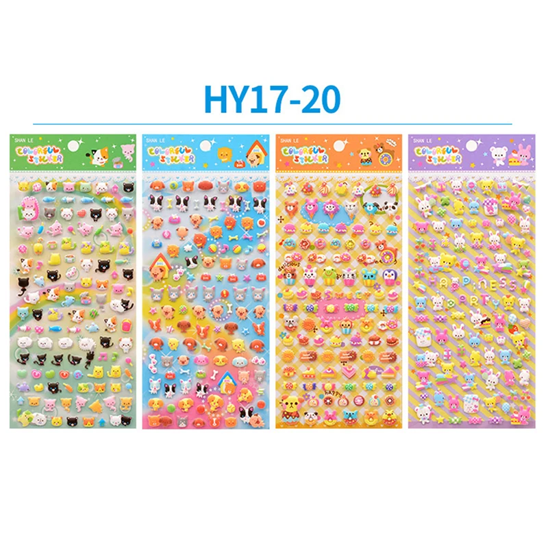 /KQM/Cute Mini Animal Stereoscopic 3D Bubble Sticker Diary Sticker Decor Stationery Stickers Random 1pc