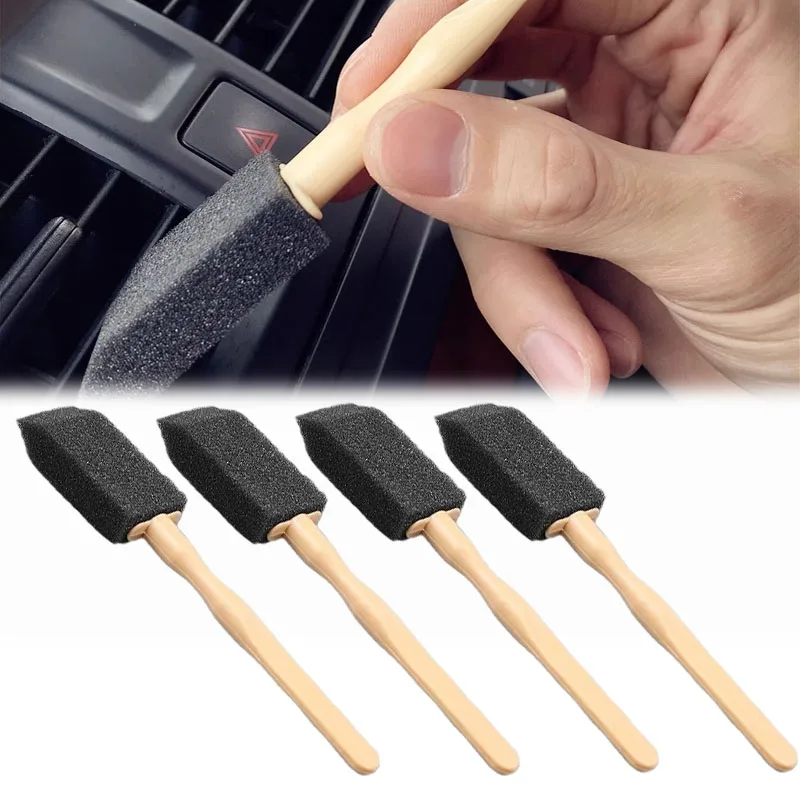 

5-50 шт., щетка для очистки вентиляционных отверстий автомобиля, инструмент для очистки салона с губкой для приборной панели и решеток, автоаксессуары