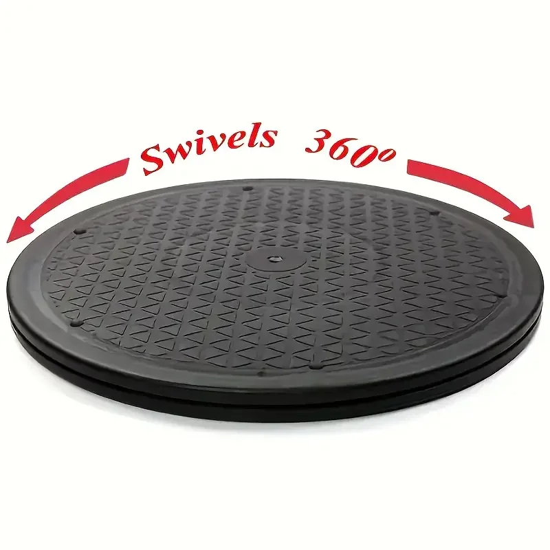 360-Degree Rotating Display Stand/Turntable, Black Plastic Rotating Tray, Kitchen Organizer Turntable, Home Storage