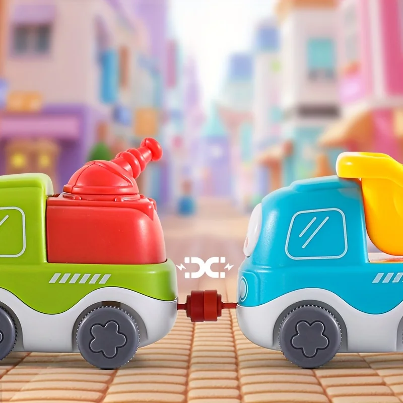 รถไฟไอน้ำของเล่นเด็ก รถไฟรางไฟฟ้า ของขวัญสำหรับเด็กชายและเด็กหญิง รถรางไอน้ำพร้อมไฟและเสียงเพลง ชุดรถไฟวิศวกรรมขนาดเล็ก