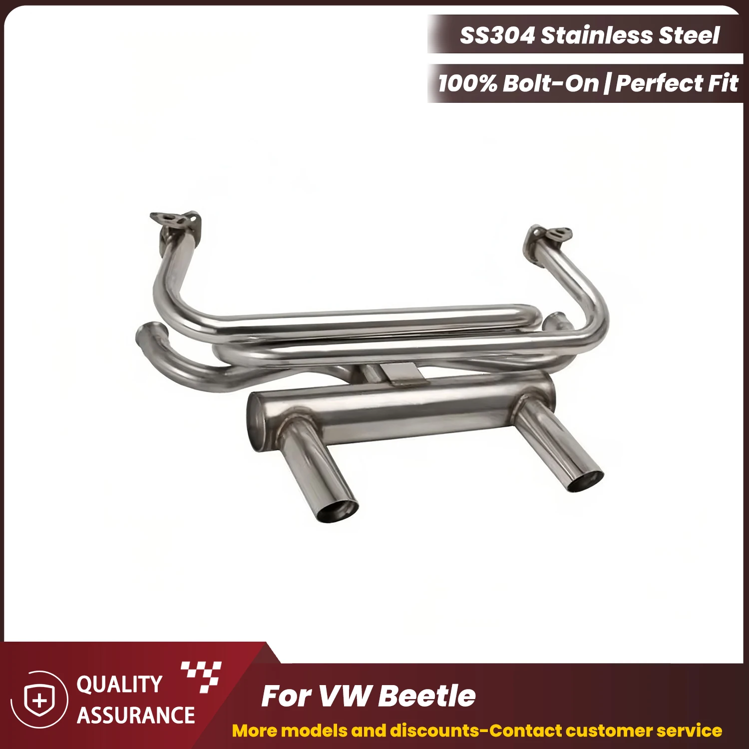 

Aggressive Exhaust Sound ECCF Catback Exhaust For VW Beetle Performance Upgrade Easy Installation