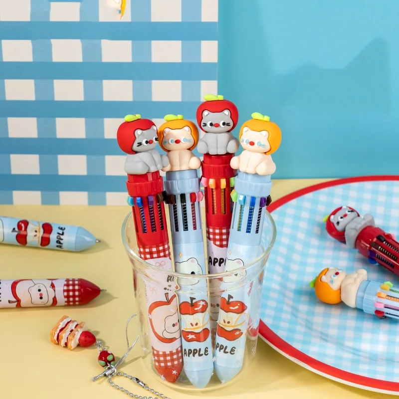 30pcs-lot-kawaii-apple-cat-10-colors-ballpoint-pen-cute-press-ball-pens-school-office-writing-supplies-stationery-gift