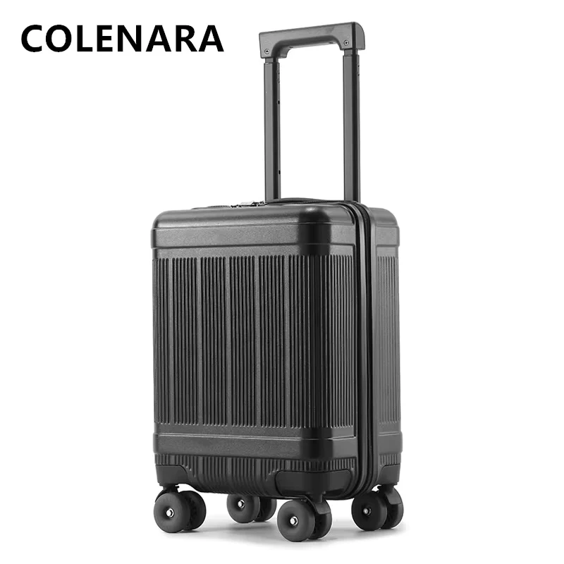 COLENARA Handheld Travel Suitcase 18 Inches ABS + PC Boarding Box Women's Trolley Case Men's Password Box Rolling Luggage