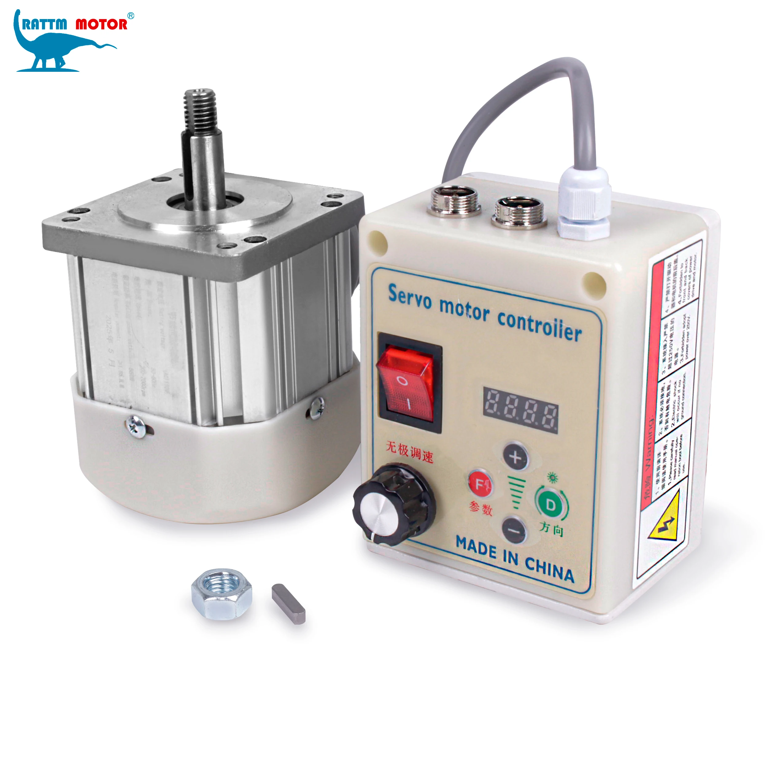 550W, 750W, 1.1kW, 2200W 220V AC Brushless Servo Motor Kit for Lathes and Various Machinery