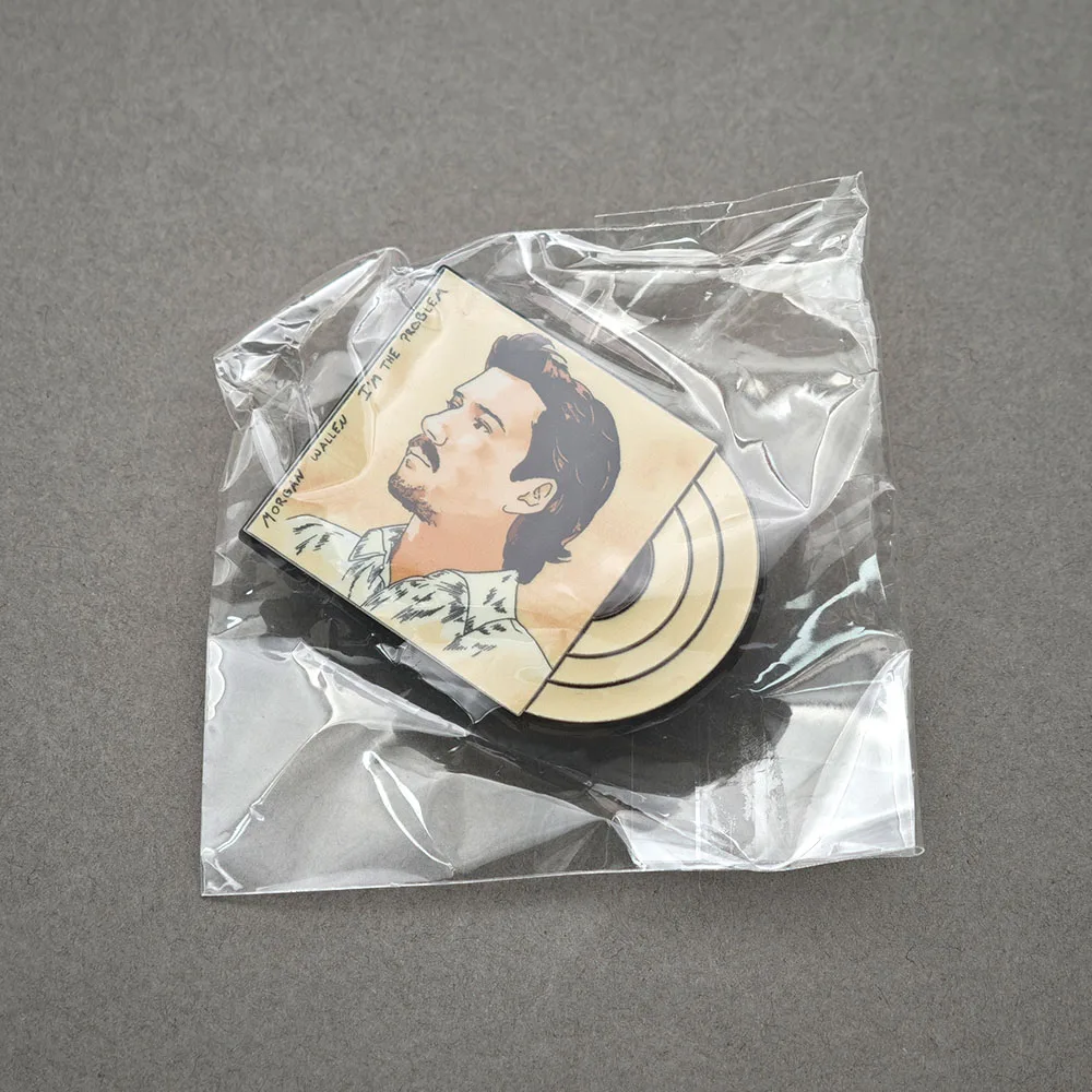 M-Morgan Wallen – Ich bin das Problem – Brosche, Anstecker für Country-Musik-Fans, Reversnadel, beige Vinyl-Schallplatten-Abzeichen, Album-Sammlerstück, Schmuck, Geschenk. – Detail 9