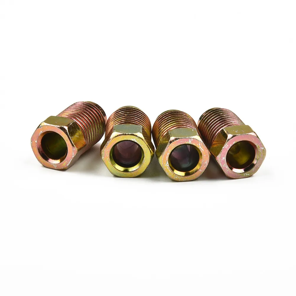 Brake Pipe 2 Pcs 2 Way Female Connector With 4pcs M10 10mm Male Nuts 3/16 \