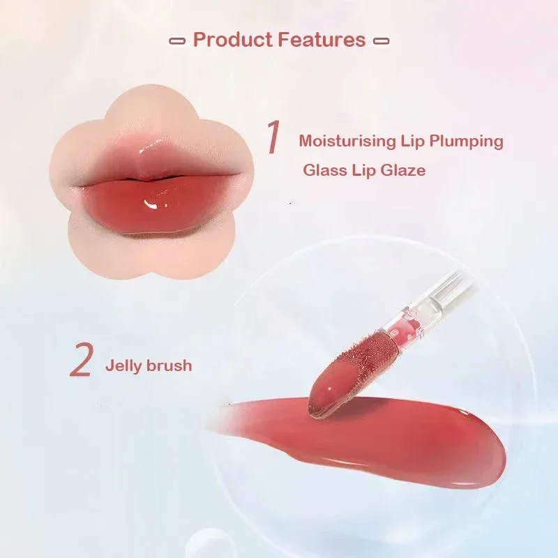 Judydoll brillo de labios transparente espejo brillo aceite labio esmalte vidrio hidratante gelatina lápiz labial hidratante brillo de labios maquillaje