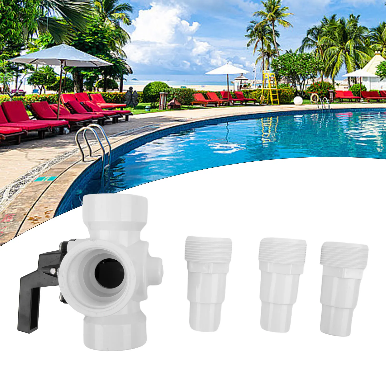 Válvula desviadora de 3 vías Válvula de 3 vías Bombas de aire Accesorios para piscinas Altura 20 cm Reemplazo de plástico Piezas solares Jardín