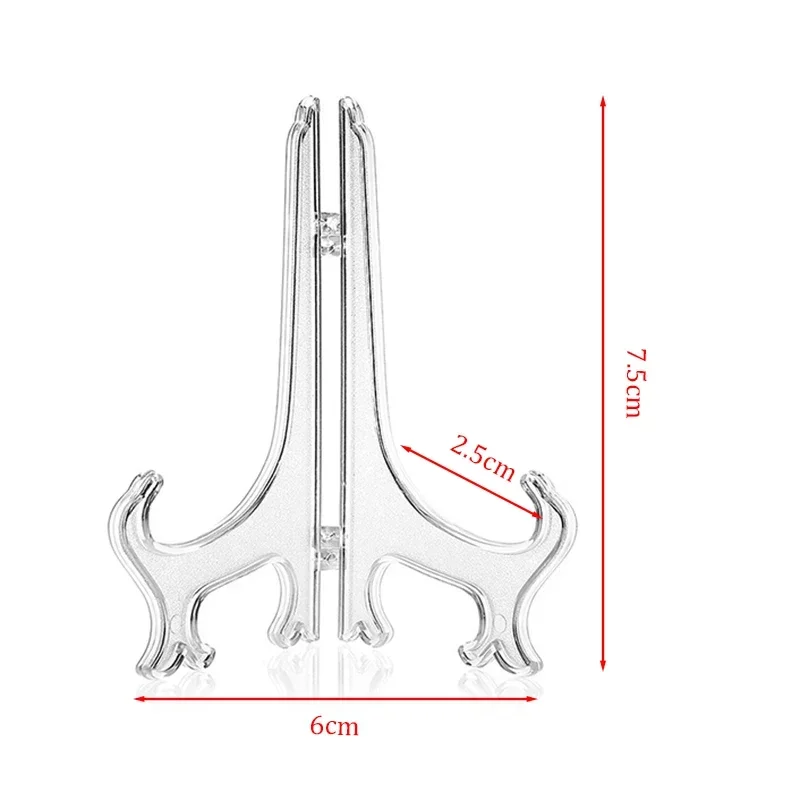 Ornaments Display Stands Plastic Folding Transparent Plates 3/5 inch Frames Medals Cards Holder Organizer Desk