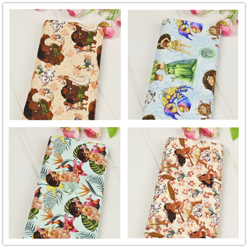 Disney Animasyon Filmi Moana Baskı Pamuklu Kumaş Patchwork Tekstil Doku Ev DIY Dikiş Elbise Malzemesi