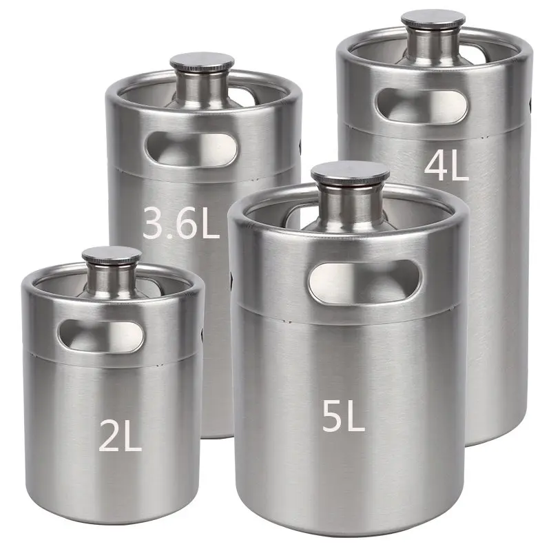 

Stainless Steel Beer Keg Double Wall Vacuum Insulated Liquor Barrel Sealed beverage pot with lid Home anti-rosive storage can