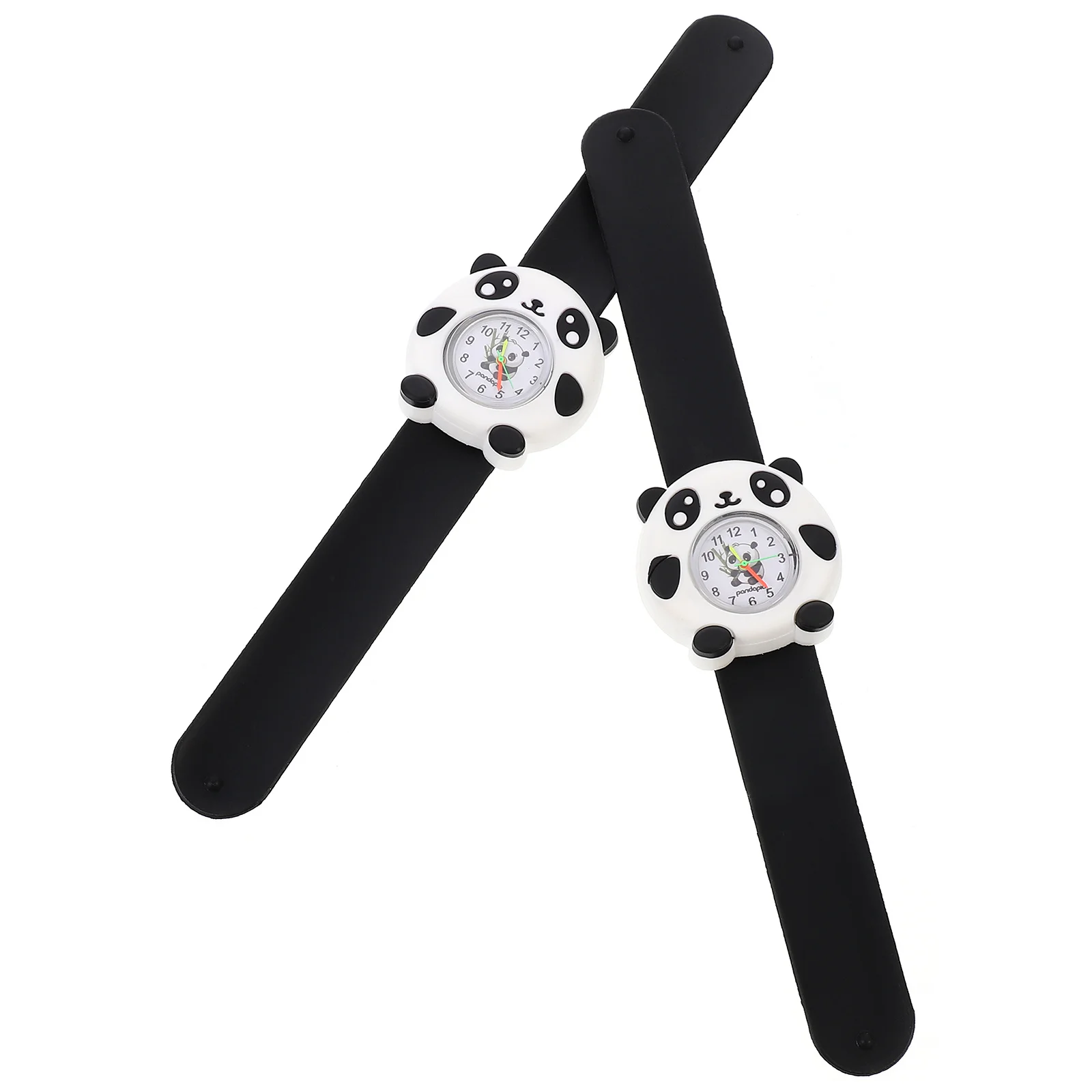 

2Pcs Silicone Children Watch Lovely Panda Design Durable Kids Wristwatch Portable Learning Time Gift for Students