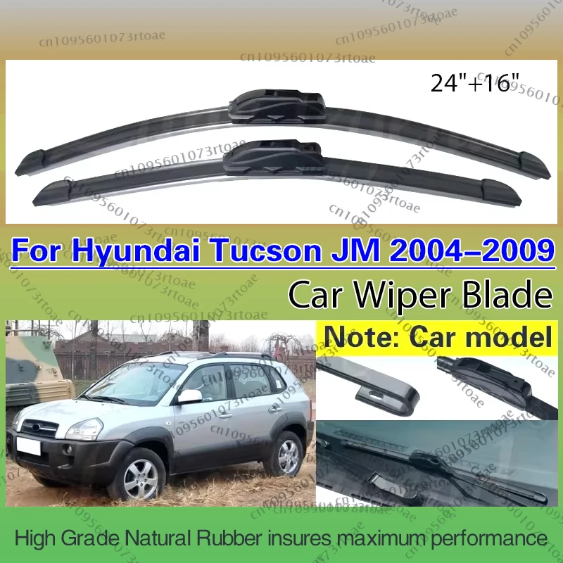 

Front Wipers For Hyundai Tucson JM 2004-2009 Wiper Blade Rubber 24"+16" Car Windshield Windscreen Accessories 2005 2006 2007