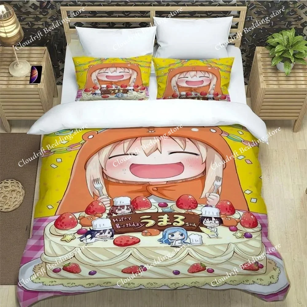 New Himoutou! Umaru-Chan Bedding Set,Duvet Cover Comforter Bed Set Quilt Cover Pillowcase,King Queen Twin Size Boys Girls Adults