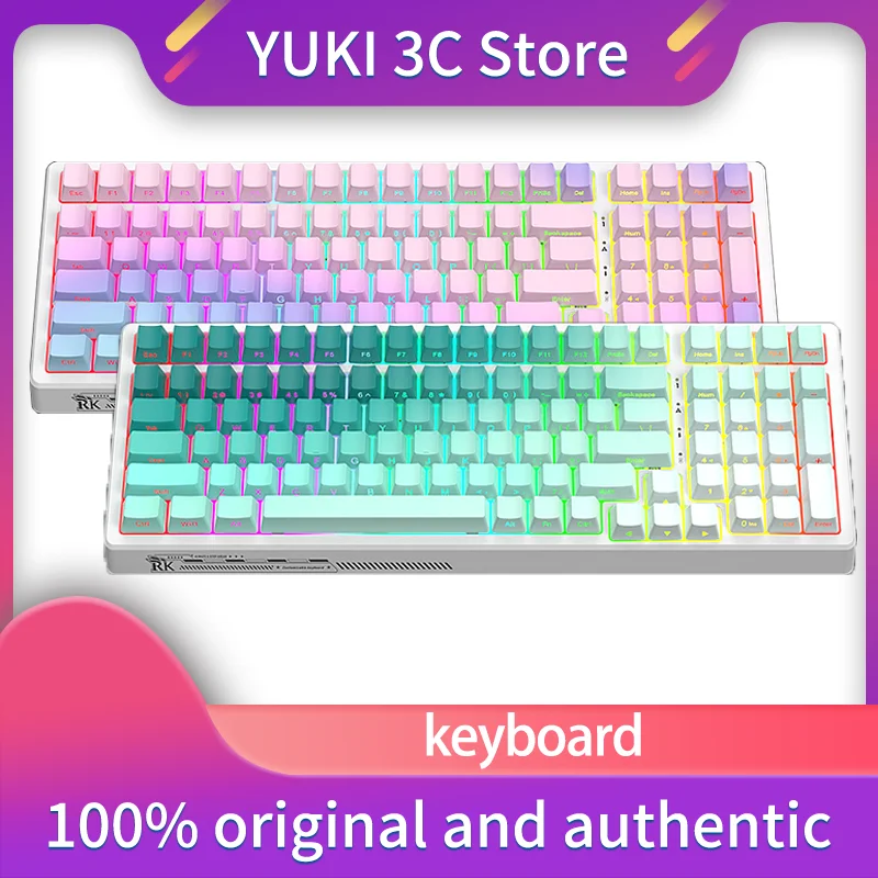 G98 Three-mode Wireless Mechanical Keyboard 100 Keys RGB Gaming Office Esports Hot Swapable Custom Laptop kaihua axis