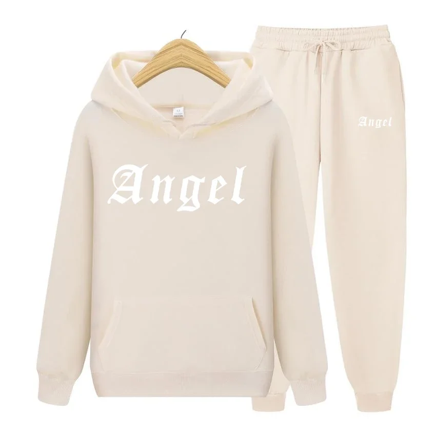 

Men Hoodies Set Angel Prints Men Hoodies Set Male Hip Hop Sweatshirt Gorgeous Warm Tops Casual Hooded Hoodie Set Men Set