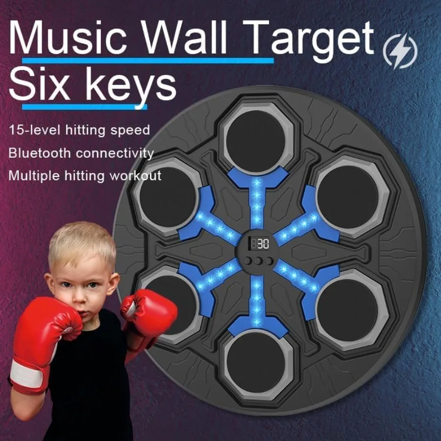 Macchina da boxe musicale Bluetooth intelligente con luci a LED per attrezzatura per allenamento con bersaglio elettronico montata a parete per il fitn domestico