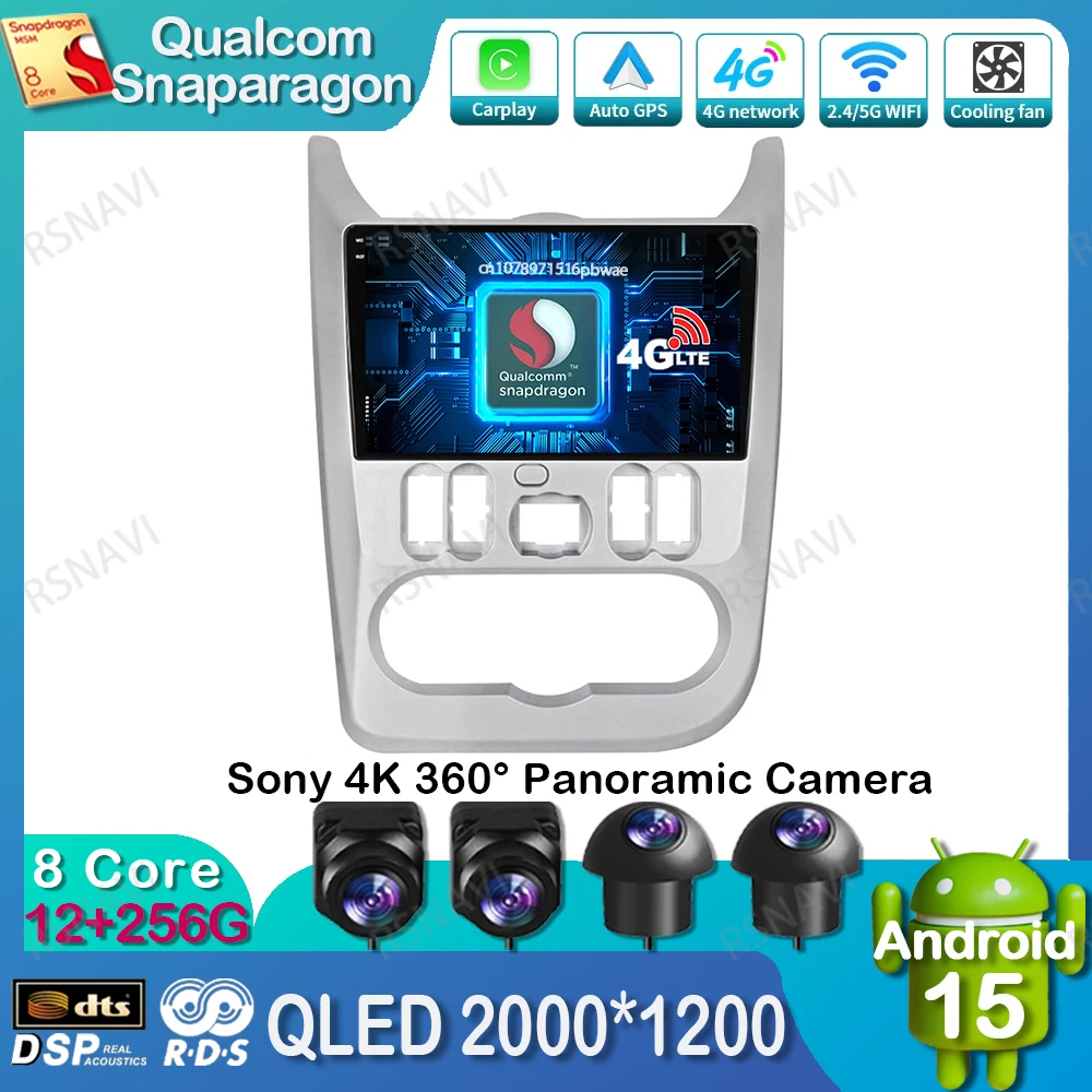 

Android 15 Car Radio For Renault Logan 1 Sandero 2009 2010 2011 2012 - 2015 Largus Dacia Duster Wireless Carplay Auto Qualcomm