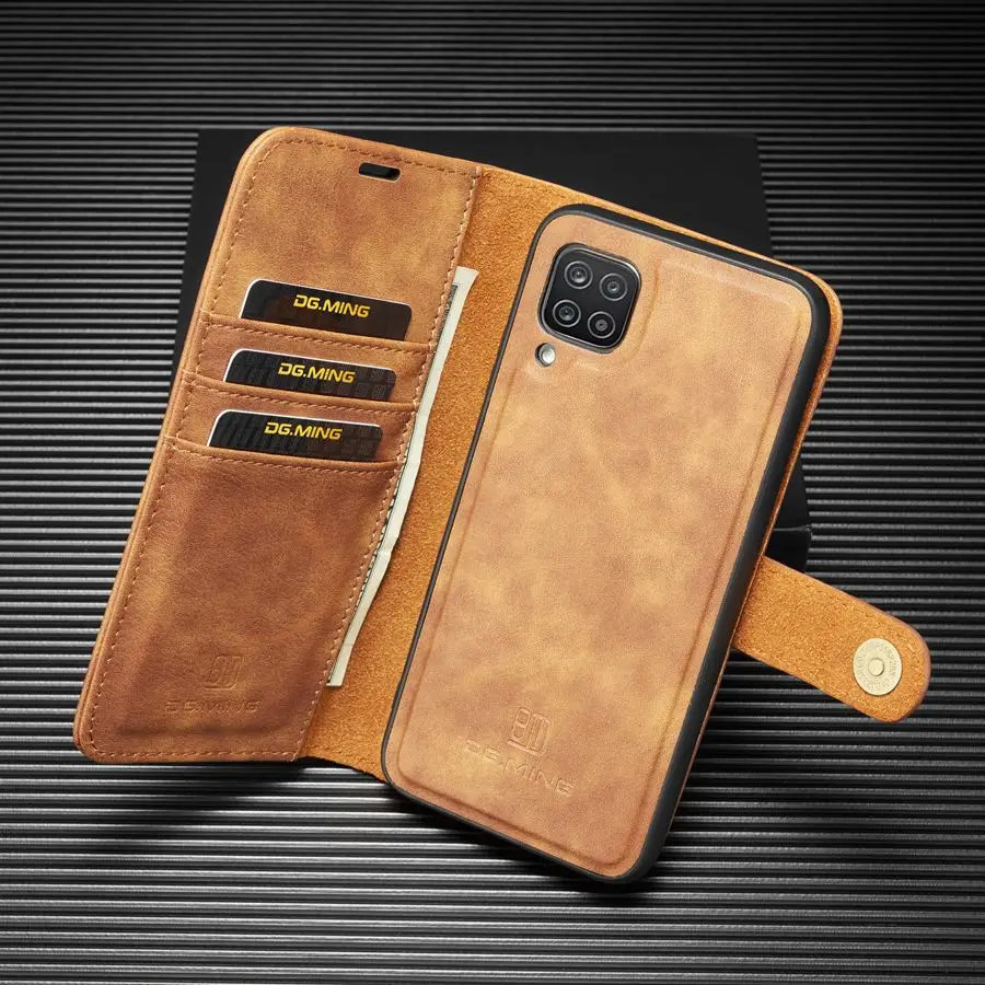 Detachable Magnetic Leather Wallet Case for Samsung Galaxy, Removable Flip Cover, A12, A22, 4G, A32, A42, A52, A72, 5G