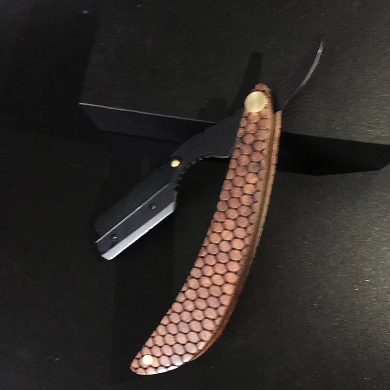 男性理髪かみそりプロフェッショナルマニュアルシェーバーストレートエッジステンレス鋼かみそり折りたたみシェービングシェーバーひげカッターギフト