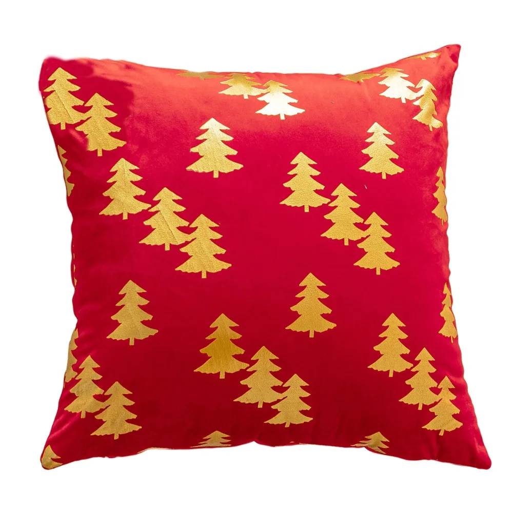 

Soft Red Christmas Pillowcase Square Delicate Throw Pillowcover 45CM Snowflake Cushion Cover Living Room/Office