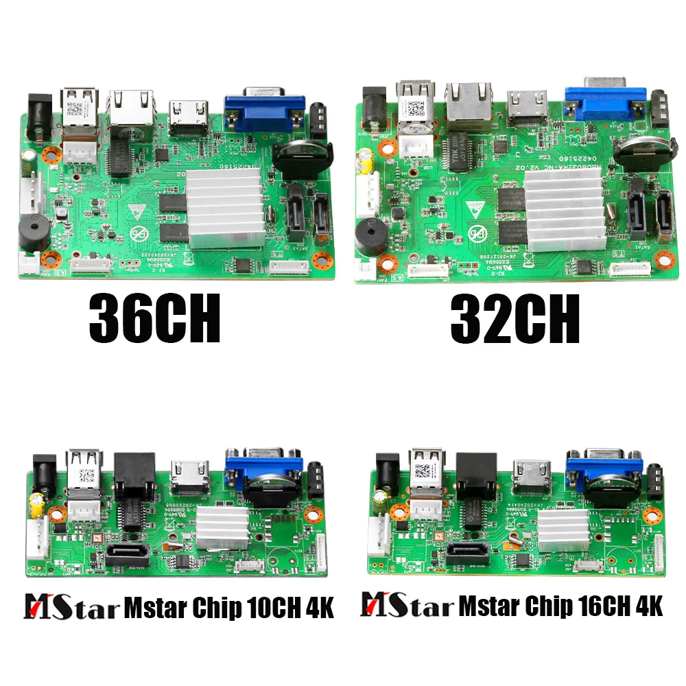 CCTV 10CH 16CH Mstar Chip 4K NVR Motherboard H.265 + Netzwerk Video Recorder Für 2MP 3MP 5MP 8MP IP Kamera Unterstützung Gesichtserkennung