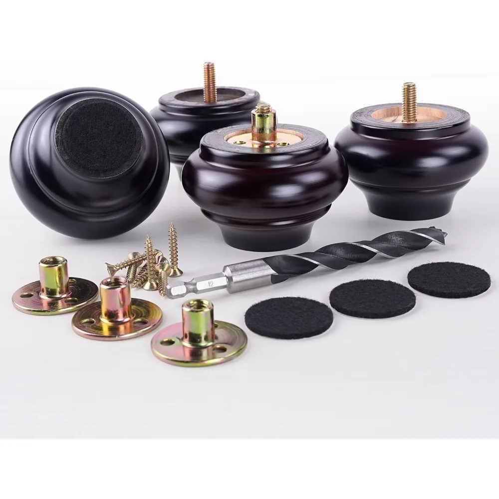 

Твердые короткие деревянные ножки для мебели, 2-дюймовый набор из 4-х коричневых — прочные ножки стола, диван, замена ножек дивана, деревянные