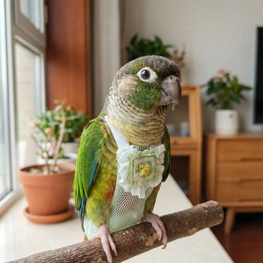 

Breathable Mesh Pet Parrot Diaper Adjustable Snap-Closure Parrot Nappy Cartoon Pattern Bird Flight Suits Birds Supplies