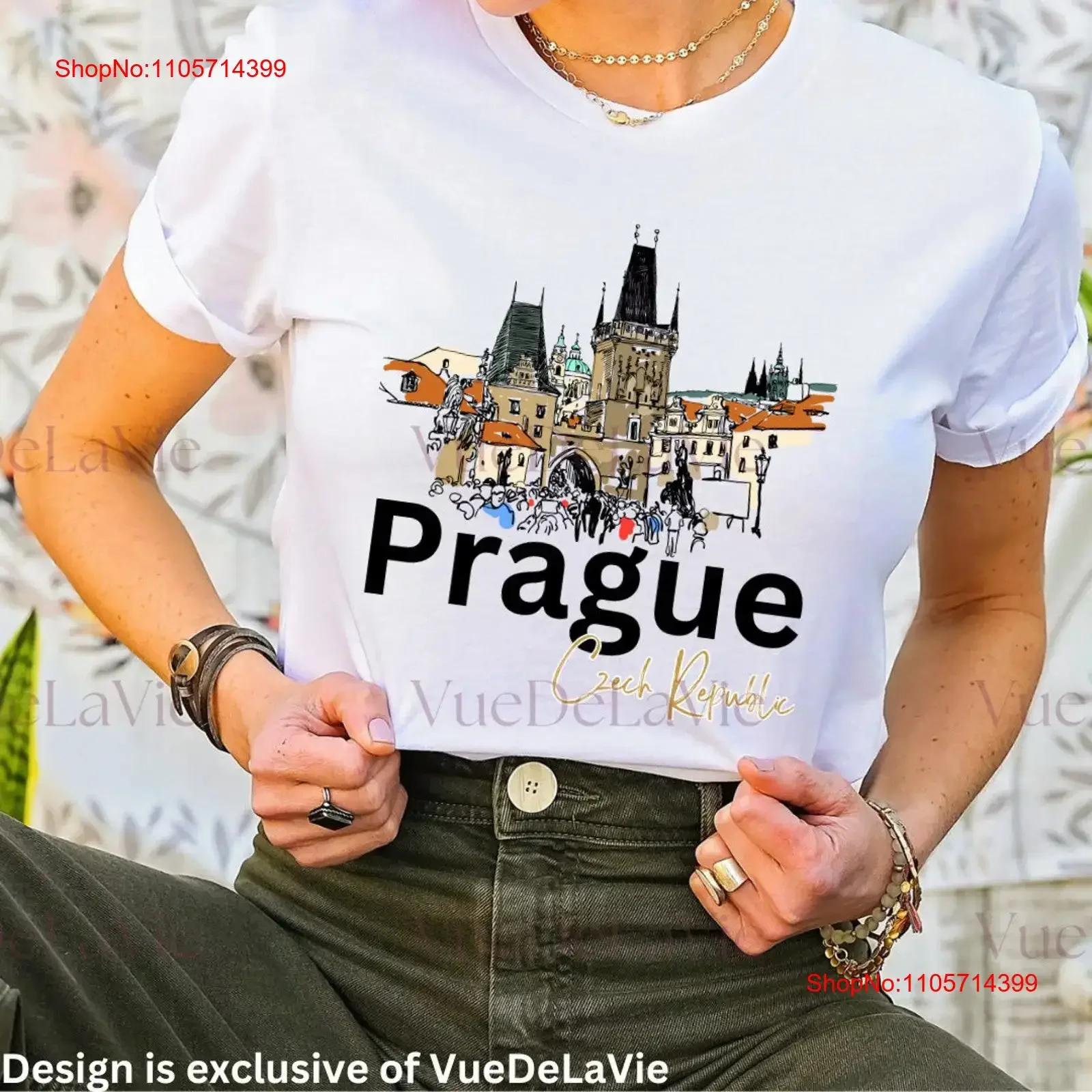 Prague T Shirt European Travel Czech Republic Souvenir Summer Family Vacation VueDeLaVie vintage Washed homme Stylish