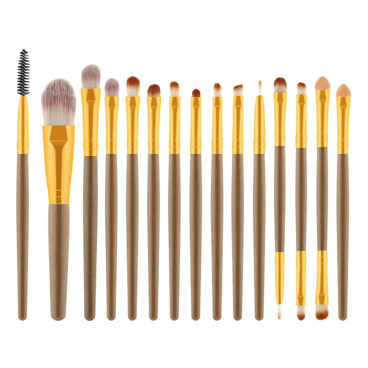 Kit de brochas de maquillaje, 15 Uds., mango de madera, cerdas de nailon, rosa, blanco, cosméticos, colorete en polvo, juego de brochas de maquillaje profesionales