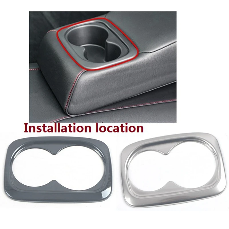 Stainless Steel Car Seat Rear Water Cup Holder Frame Cover Trim Sticker For 11Th Gen Honda Civic 2022 Accessories