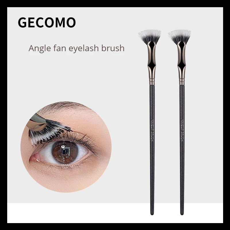 Gecomo 2pcs Folding Fan Eyelash Brush High Quality Chemical Fiber Bristles