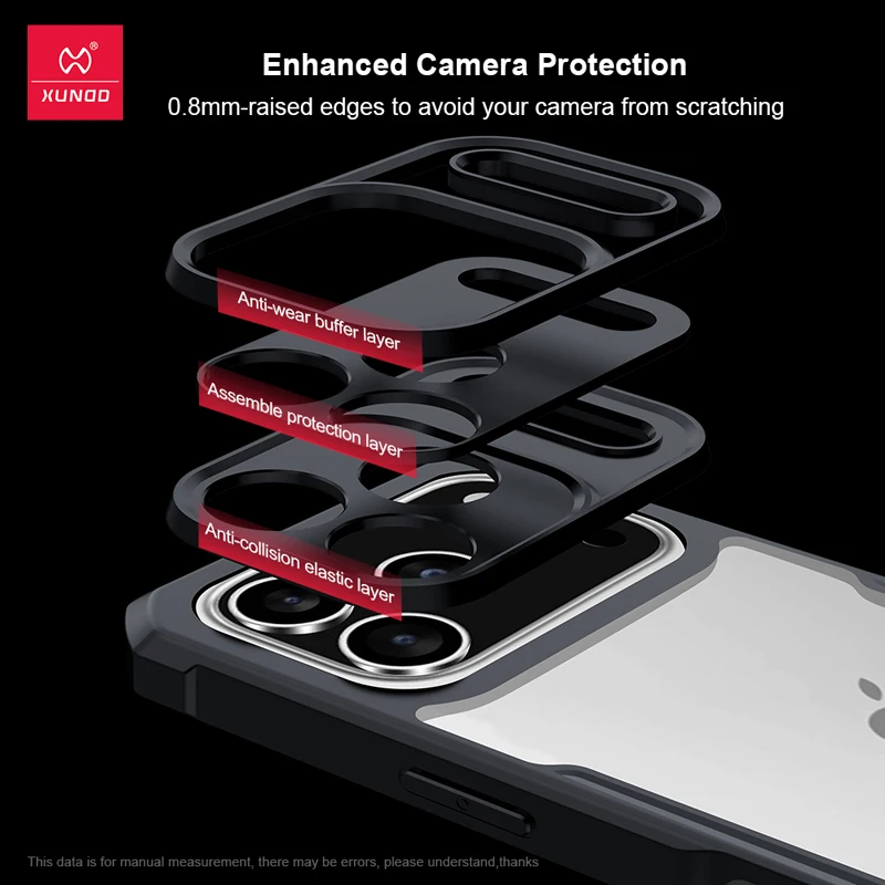 Etui Xundd z poduszkami powietrznymi, odporne na wstrząsy, magnetyczne, przezroczyste, z PC na tylną stronę i ochroną aparatu, do iPhone 17 Pro Max — zdjęcie produktu 4