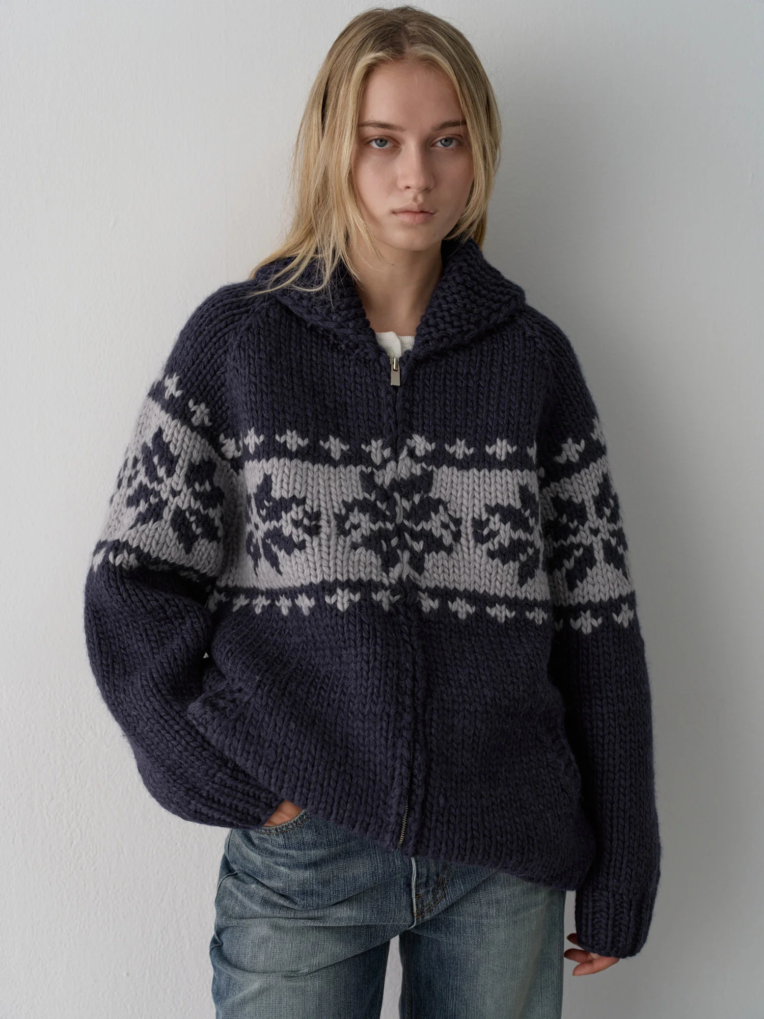 

Кардиган Nok Xiaola из шерсти, вязаный, зимний, 2025, новинка, корейский стиль, свободный крой, повседневная носка, женская мода