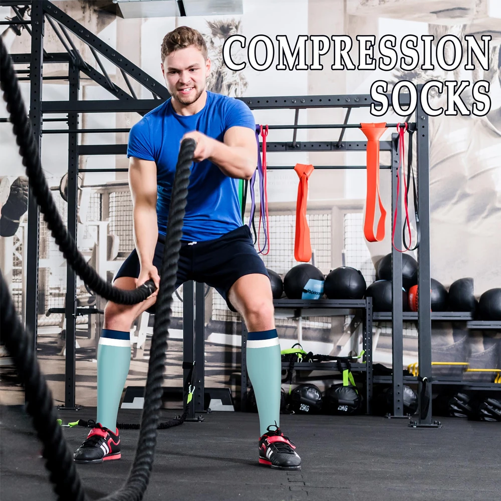 6 Pairs Compression Socks for Men & Women,15-20mmHg Is Best for Running, Athletic, Medical, Pregnancy, Travel