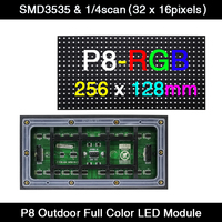 AiminRui P8 LED Screen Panel Module Outdoor 256*128mm 32*16 pixels 1/4scan 3in1 RGB SMD3535 Full Color LED display