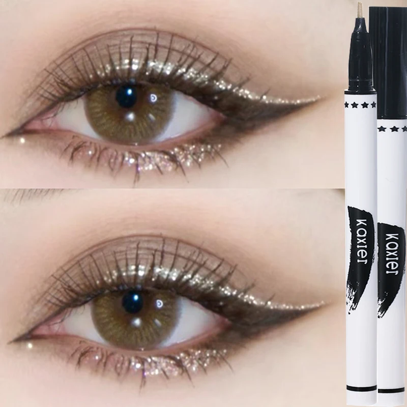 Diamond Glitter Eyeliner Pencil Eye Makeup Highlighter Waterproof Pearl Black Pink Brighten Silkworm Shadow Liquid Eyeliner Pen