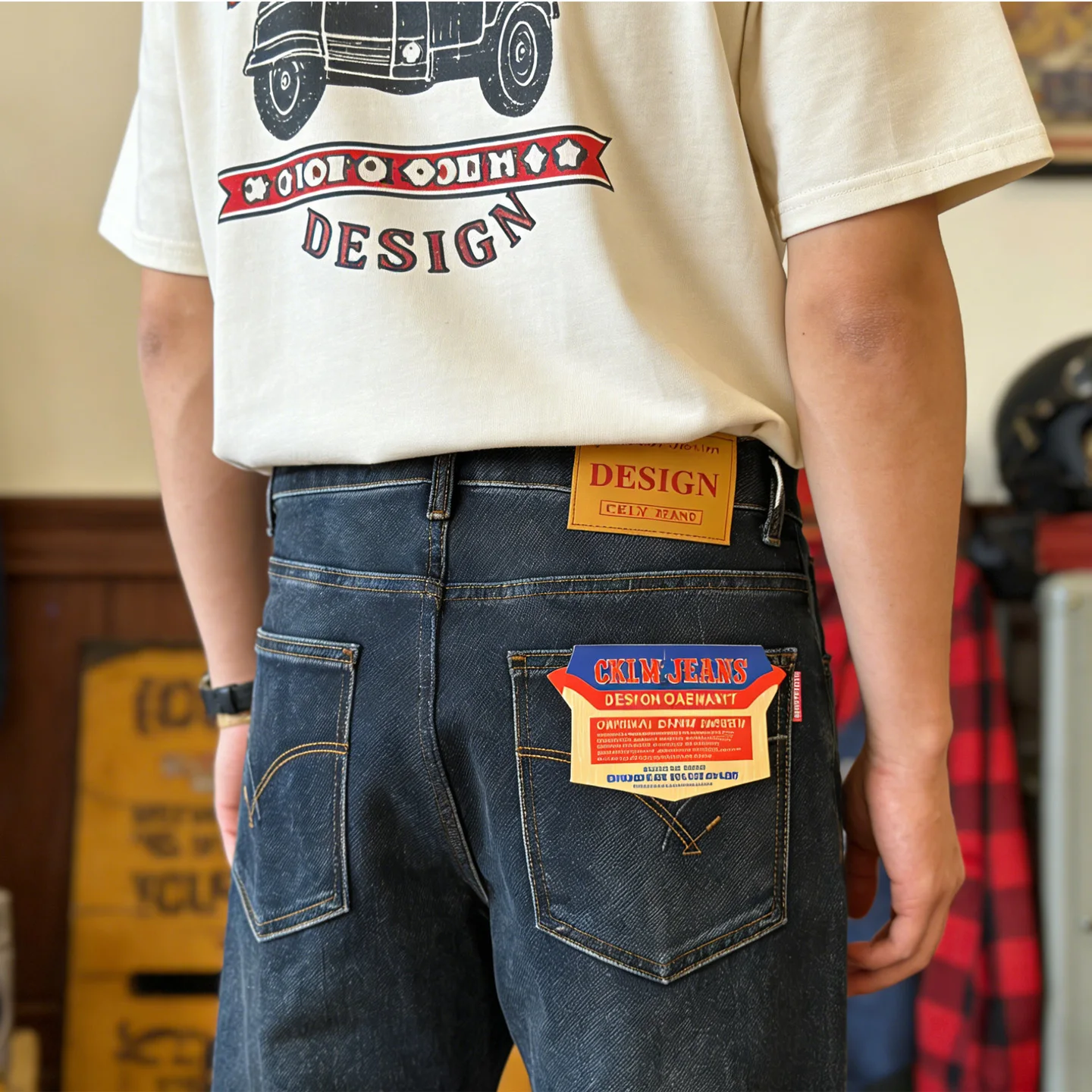 

Retro Waed American Sle Motorcycle Casual Slimming Men's Jeans Ame Kacci Vintage Straight Leg Loose Fit