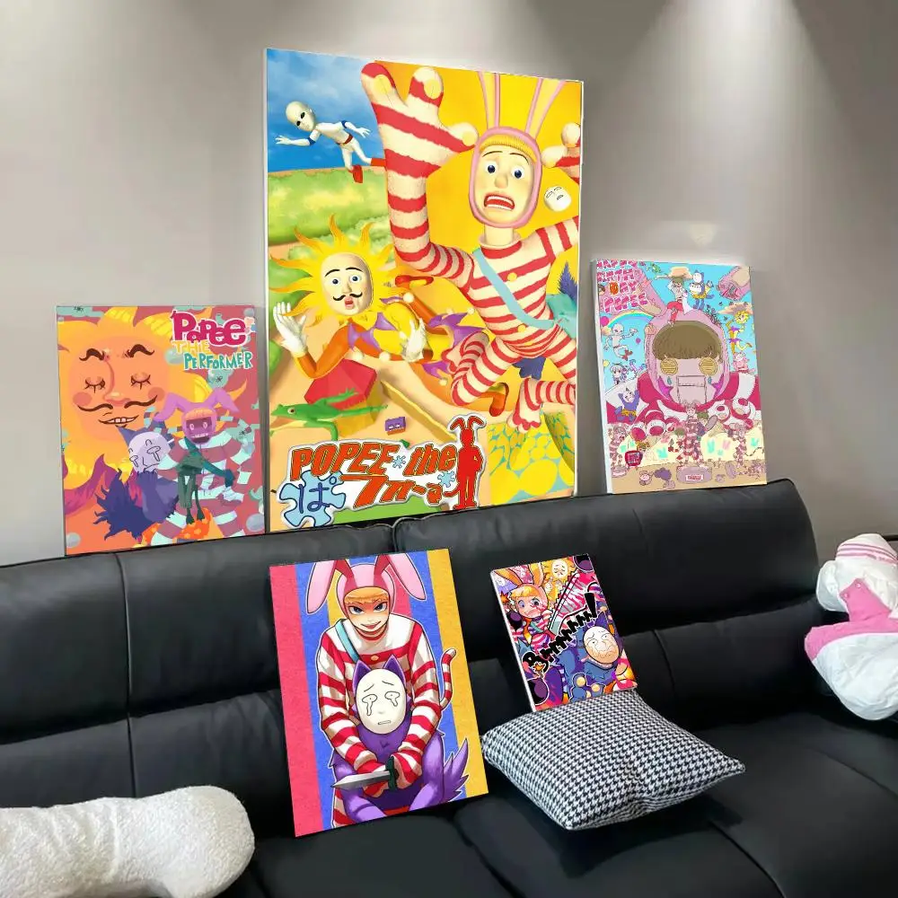 Animation P-Popee the Performer Poster Modern  Wall Art Aesthetic Minimalist Bedroom Decor Cafe Home Gift