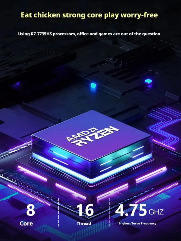 SZBOX AMD Ryzen R7 7735HS كمبيوتر صغير Windows 11 DDR5 WIFI6 BT5.2 16GB 32GB SO-DIMM * 2 M.2 2280 4K كمبيوتر ألعاب محمول لسطح المكتب