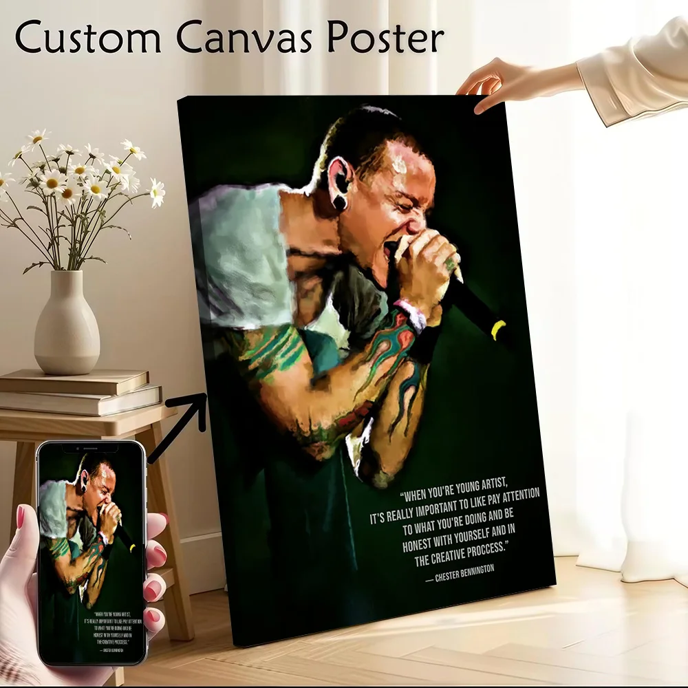 

Chester Bennington Canvas Poster Customizable Printed Canvas Painting Wall Art for Fans Gaming Room Decoration Aesthetic Home