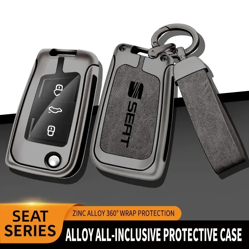 Zinc Alloy Car Key Case Holder Shell For SEAT Leon Ibiza Ateca FR 2 Remote Control Protector For Seat Key Cover Fob Accessories