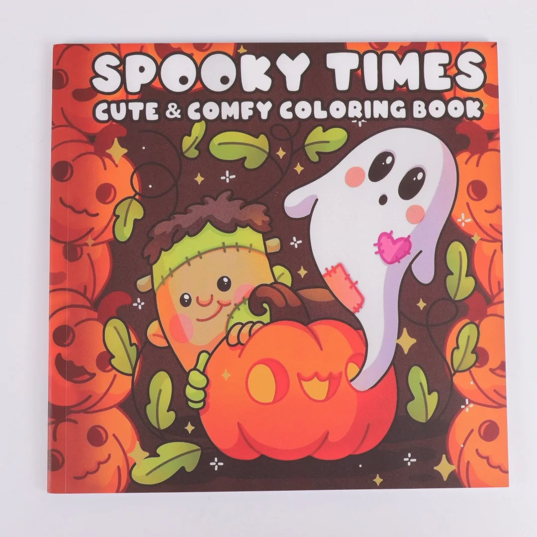 Libro da colorare per adulti di Halloween: libro da disegno per alleviare lo stress Spooky Times con disegni carini, regalo perfetto per il compleanno