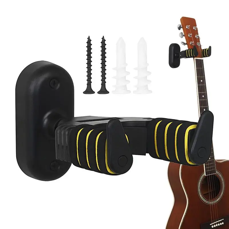 Guitar Holder Wall Guitar Rack Stand Wall Hanger Mount With Shock Absorbing And Automatic Lock For Piano Shop Music Room