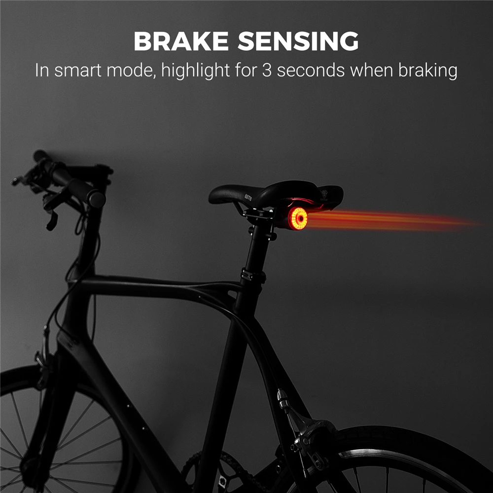 COOSPO Cycling Taillight Bicycle Smart Auto Brake Sensing Light IPx6 Waterproof LED Charging Bike Rear Light