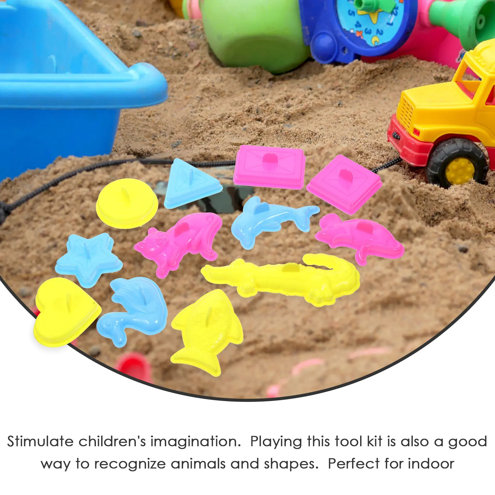 12Pcs Sand Molds Set Animal Castle Tools for Kids Fine Motor Skills Development Indoor Outdoor Play Birthday Gift Goody Bag